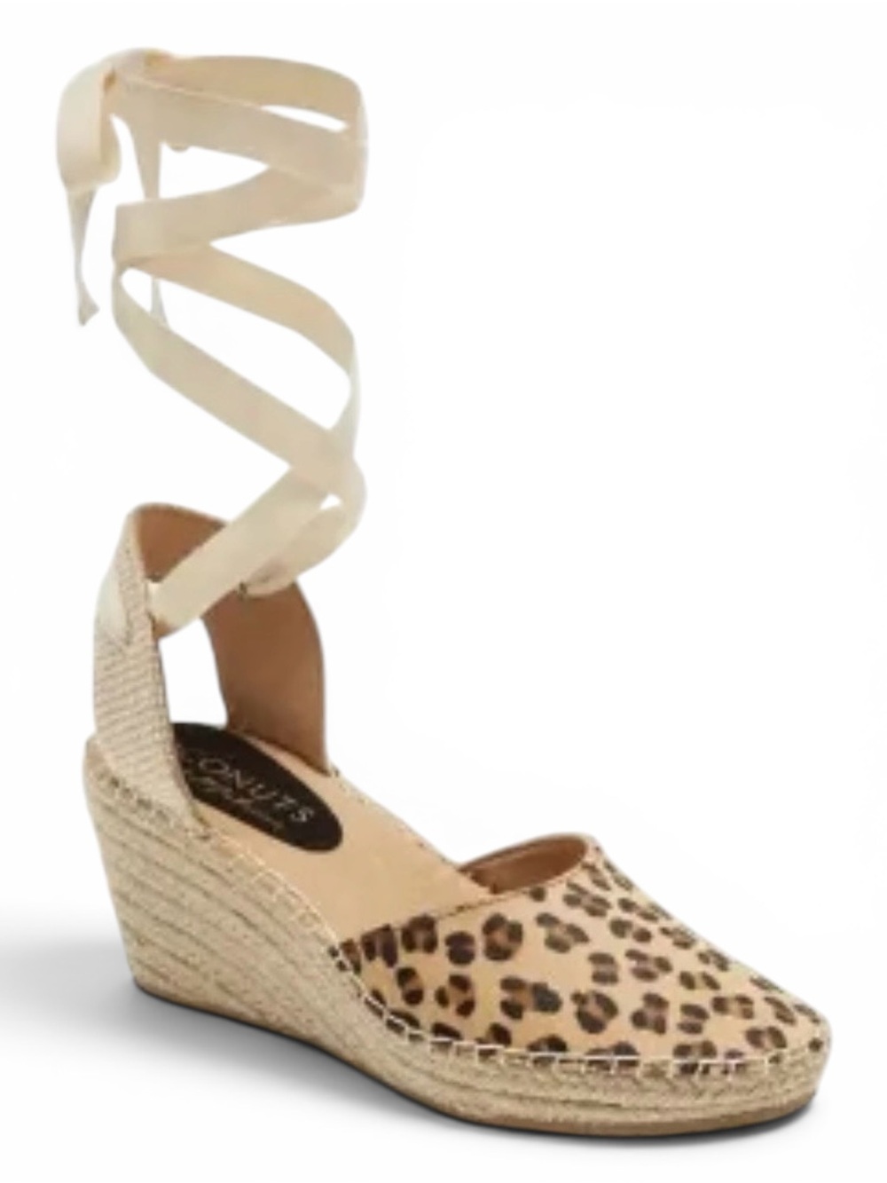 NWT Coconuts by Matisse Firefly Leopard Calf Hair Espadrille Wedges Sz 6 - Picture 4 of 14